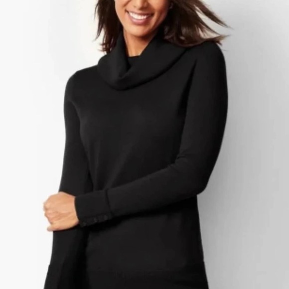 Talbots Sweaters - Talbots Merino Button-Cuff Cowlneck Sweater